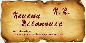 Nevena Milanović vizit kartica